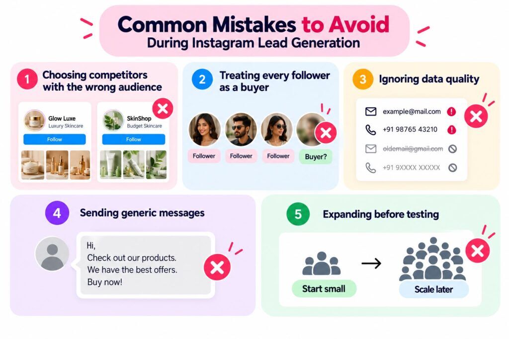 Common mistakes to avoid during Instagram lead generation
